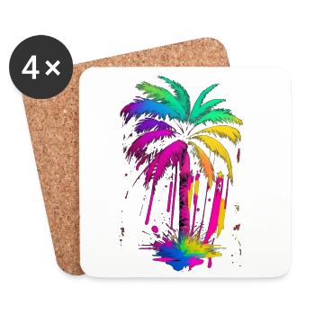 Palm tree - Coasters (set of 4) - white - Front