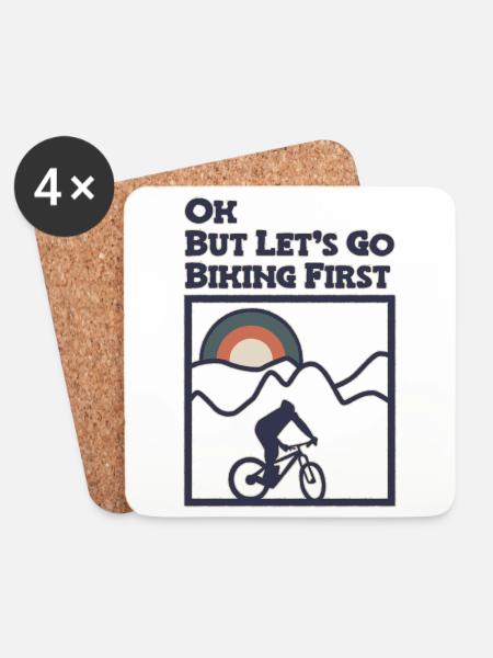 OK, but lets got biking first - Untersetzer (4er-Set) - Weiß