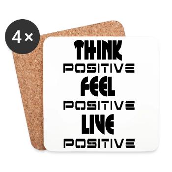 Think feel live positive v1 - Coasters (set of 4) - white - Front