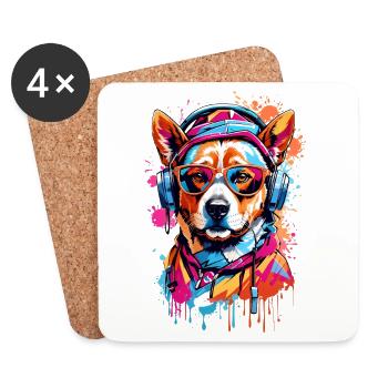 Cool Dog - Coasters (set of 4) - white - Front