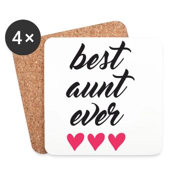 Best Aunt Ever - Coasters (set of 4) - white - Front