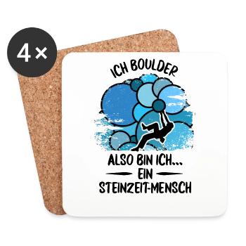 Vintage Bouldern Boulderer Klettern Kletterer - Untersetzer (4er-Set) - Weiß - Vorne