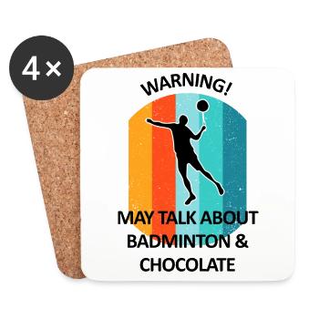 Badminton Badminton Badminton Player Chocolate - Coasters (set of 4) - white - Front