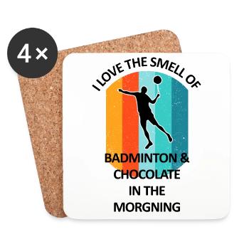 Badminton Badminton Badminton Player Chocolate - Coasters (set of 4) - white - Front