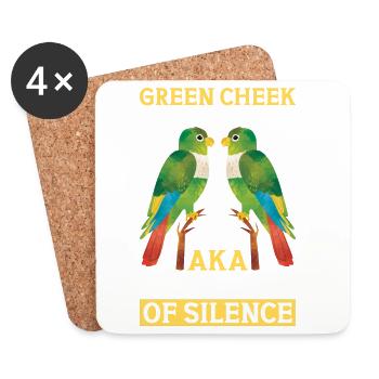 Green Parakeet aka Destroyer of the Silent Parrot - Coasters (set of 4) - white - Front