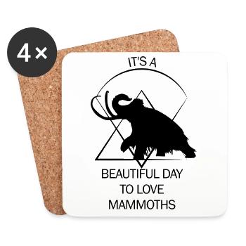 Lustiges Mammut Steinzeit Eiszeit Design Urzeit - Untersetzer (4er-Set) - Weiß - Vorne