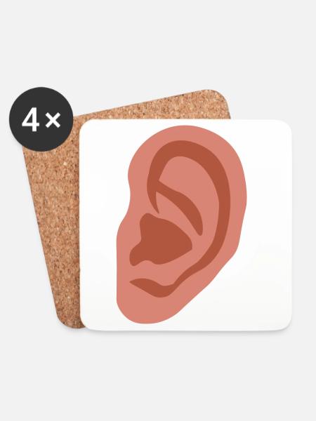 Big ear - Coasters (set of 4) - white