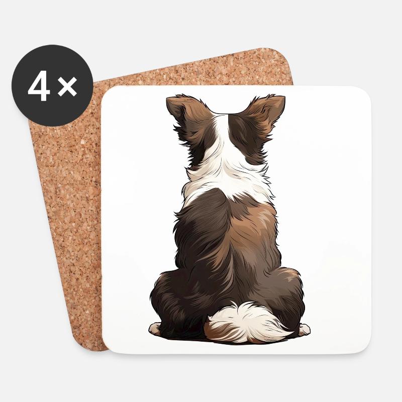 Border Collie - Coasters (set of 4) - white