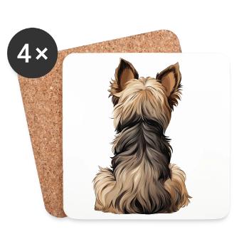 Yorkshire Terrier - Dessous de verre (lot de 4) - blanc - Devant