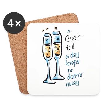 Un cocktail par jour éloigne le médecin - Dessous de verre (lot de 4) - blanc - Devant