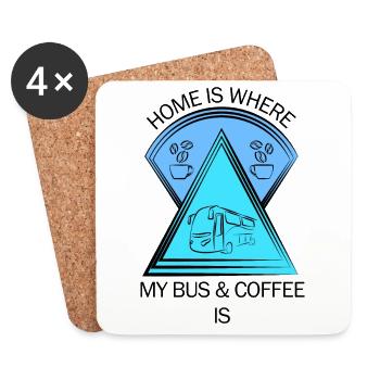 Bus Busfahrer Schulbus Autobus Busfahrerin Kaffee - Untersetzer (4er-Set) - Weiß - Vorne