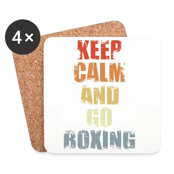 Keep Calm And Go Boxing - Untersetzer (4er-Set) - Weiß - Vorne