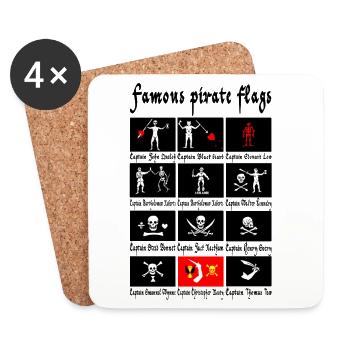 Famous Pirates and Their Flags - Coasters (set of 4) - white - Front
