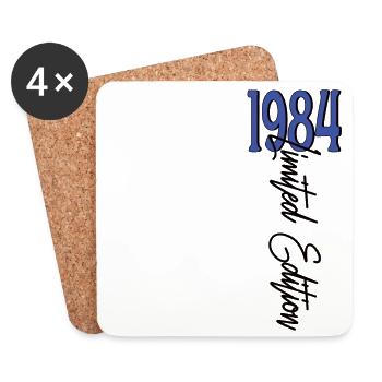 1984 Vintage Birthday Funny Sayings - Coasters (set of 4) - white - Front