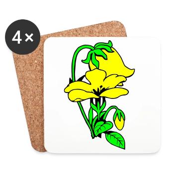 Blumen - Untersetzer (4er-Set) - Weiß - Vorne