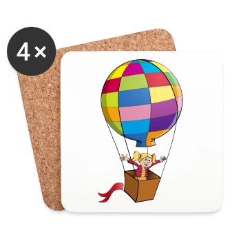 Sortie colorée de ballons - Dessous de verre (lot de 4) - blanc - Devant