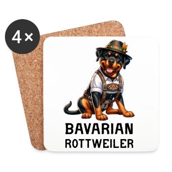 Rottweiler Bayern Design - Untersetzer (4er-Set) - Weiß - Vorne