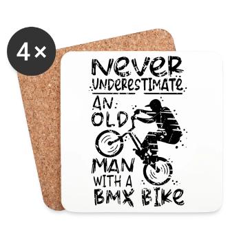 BMX Opa - Untersetzer (4er-Set) - Weiß - Vorne