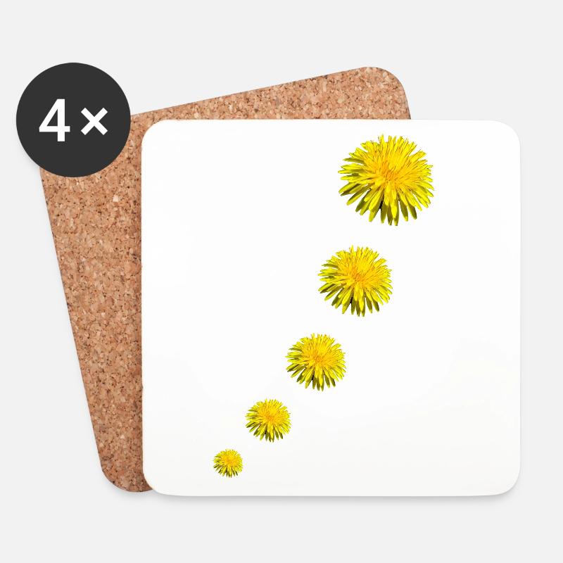 DANDELIONS II - Dessous de verre (lot de 4) - blanc