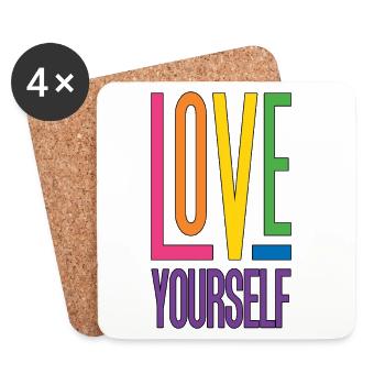 LGBTQ Pride Month - Love Yourself - Coasters (set of 4) - white - Front