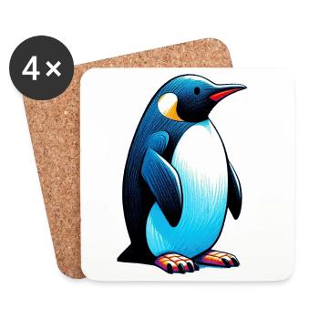 Pinguin - Untersetzer (4er-Set) - Weiß - Vorne