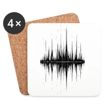 Onde sonore - Dessous de verre (lot de 4) - blanc - Devant