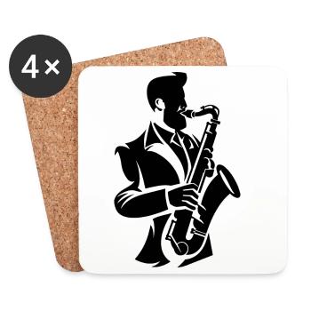 Saxophonist - Coasters (set of 4) - white - Front