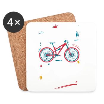 Dynamisches Fahrrad-Zitat-Design - Untersetzer (4er-Set) - Weiß - Vorne