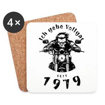 45e anniversaire Je tourne à plein régime depuis 1979 - Dessous de verre (lot de 4) - blanc - Devant