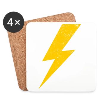 yellow bolt lightning - Coasters (set of 4) - white - Front