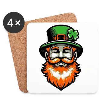 Irischer Kobold Irland - Untersetzer (4er-Set) - Weiß - Vorne