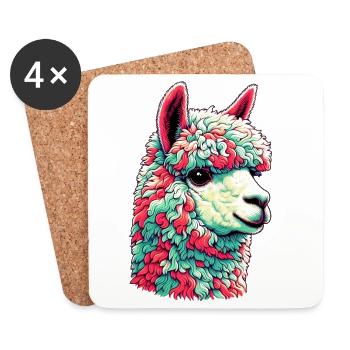 Alpaca - Coasters (set of 4) - white - Front
