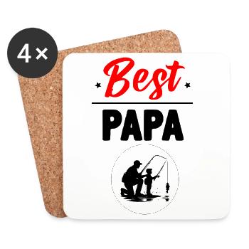Bester Papa - Untersetzer (4er-Set) - Weiß - Vorne