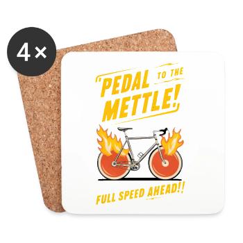 Pédalez jusqu’au courage - Dessous de verre (lot de 4) - blanc - Devant