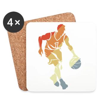 Vintage Basketball Player - Coasters (set of 4) - white - Front