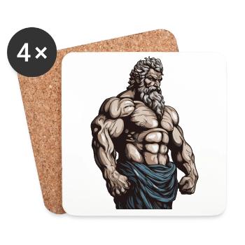 Bodybuilder Fitness - Dessous de verre (lot de 4) - blanc - Devant