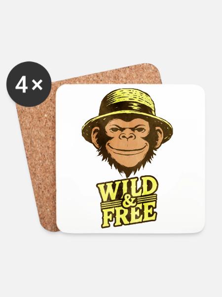 Frei und wild - Untersetzer (4er-Set) - Weiß