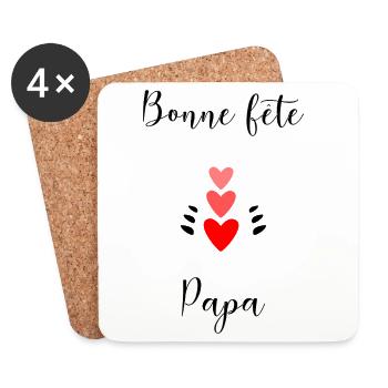 HAPPY FATHER'S DAY. DAD. FATHER'S DAY. FATHER - Coasters (set of 4) - white - Front