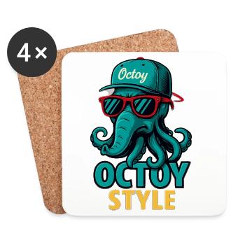 Octoy Style Octopus Retro Cap - Coasters (set of 4) - white - Front