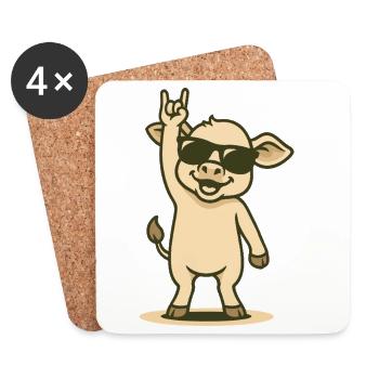 Cool calf rocks - Coasters (set of 4) - white - Front