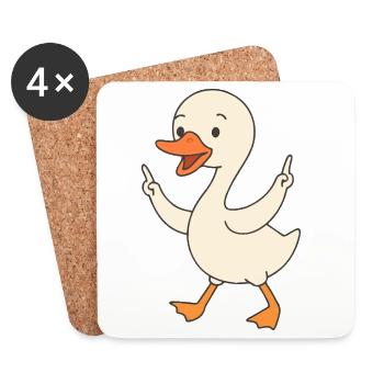 Cygne Dansant Poussin - Dessous de verre (lot de 4) - blanc - Devant