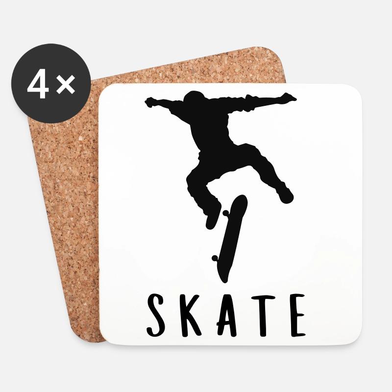 Skater - Untersetzer (4er-Set) - Weiß