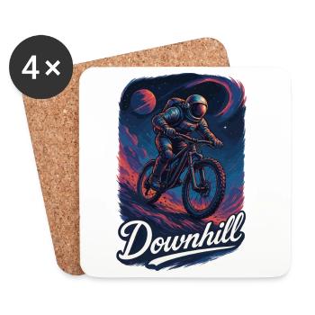MTB Mountainbiking Downhill Astronaut Geschenk - Untersetzer (4er-Set) - Weiß - Vorne