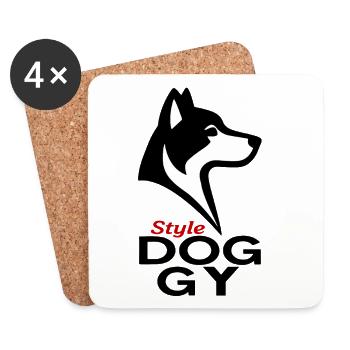 Dogstyle - Dessous de verre (lot de 4) - blanc - Devant