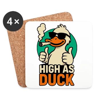 High As Duck Shirt – Funny Stoner Duck - Coasters (set of 4) - white - Front