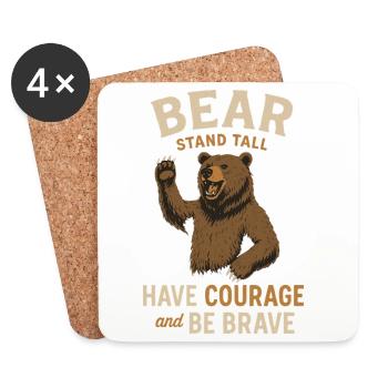 Bear motto for the brave - Coasters (set of 4) - white - Front