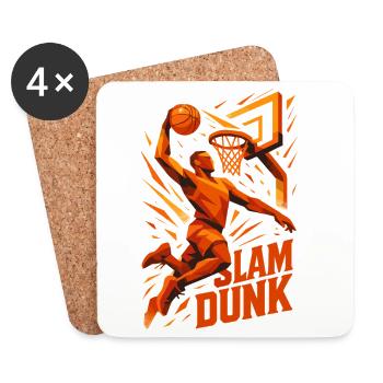 Basketball Slam Dunk Throw Player Dunking Gift - Coasters (set of 4) - white - Front