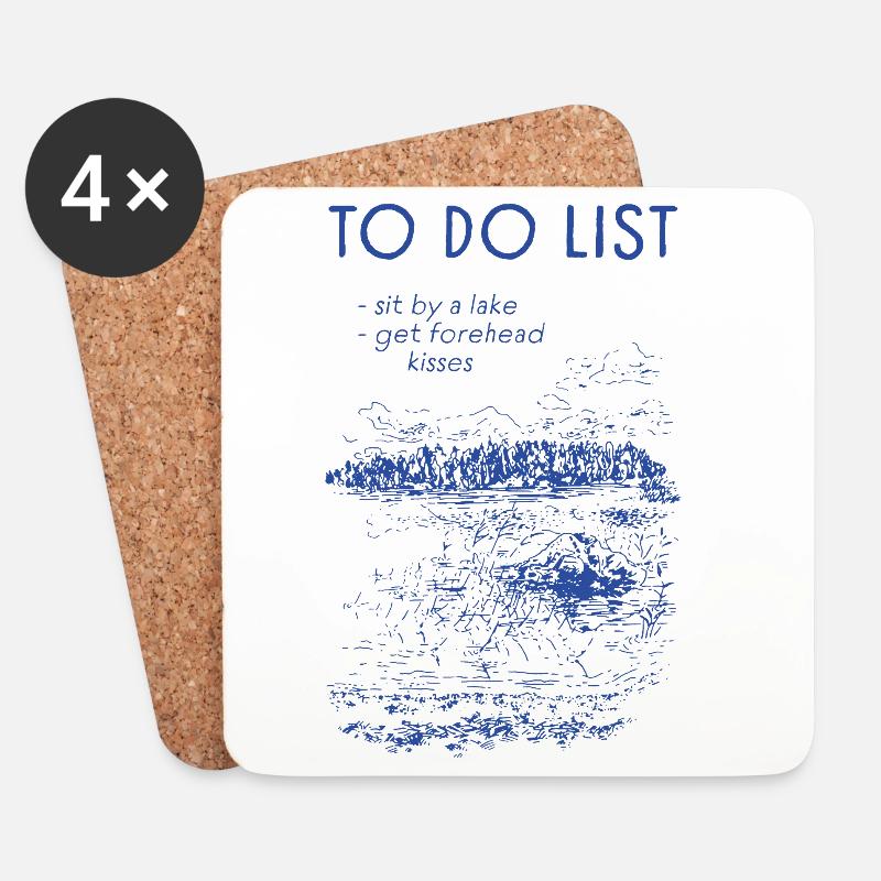 LISTE DE CHOSES À FAIRE - Dessous de verre (lot de 4) - blanc
