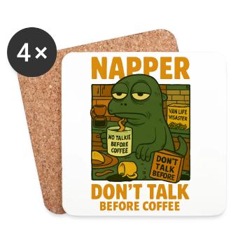 Dino Kaffee Morgenmuffel - Untersetzer (4er-Set) - Weiß - Vorne