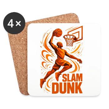 Basketball Slam Dunk Throw Player Dunking Gift - Coasters (set of 4) - white - Front